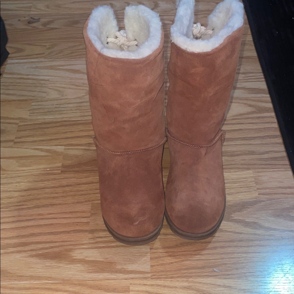 Muk Luks Brown Suede Winter Boots